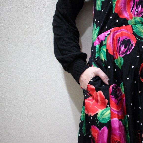 Vintage Jessica Howard by Mitchell Rodbell floral polka dot career dress - Picture 5 of 15